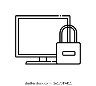 locked computer icon. locked computers are marked with a locked padlock icon