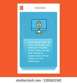 Locked computer mobile vertical banner design design. Vector