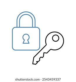 locked concept line icon. Simple element illustration. locked concept outline symbol design.