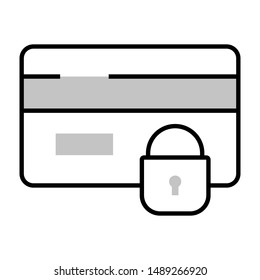 locked credit card thin line vector icon