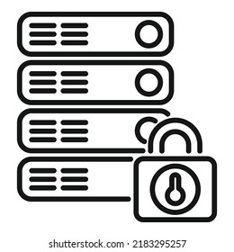Locked data server icon outline vector. Platform system. Human access