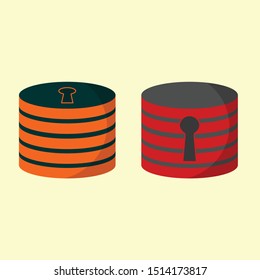 Locked Databasae privacy icon vector cartoon