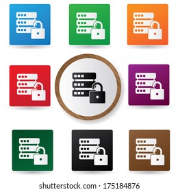 Locked Database buttons,vector