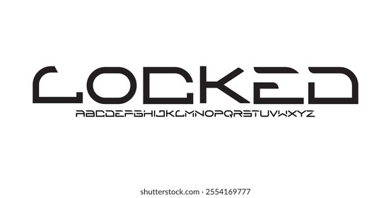 Locked, Digital technology Minimal modern alphabet fonts. Typography minimalist urban digital neon future creative logo font. vector illustration. Future