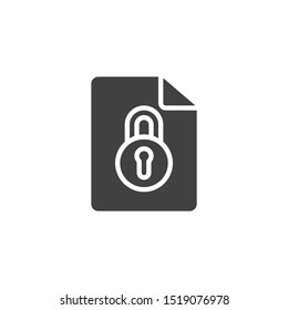 Locked document file line icon. linear style sign for mobile concept and web design. File with security lock outline vector icon. Symbol, logo illustration. Vector graphics