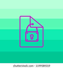 Locked document flat vector icon