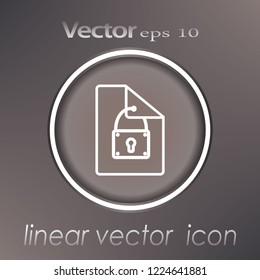 Locked document flat vector icon