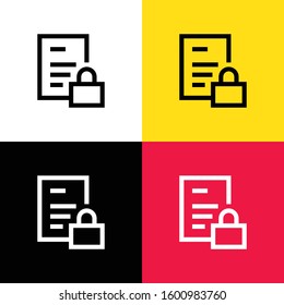 Locked document icon illustration isolated vector sign symbol