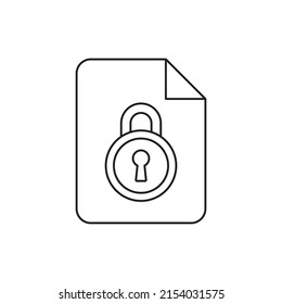 Locked document icon in line style icon, style isolated on white background