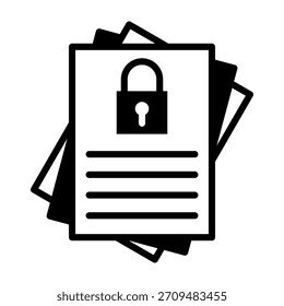 Icono de documento bloqueado Ilustración vectorial de estilo mixto