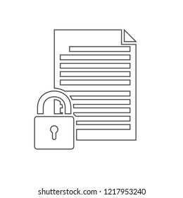 Locked document outline icon