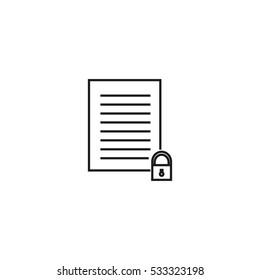 locked document outline icon illustration, can be used for web  and mobile design