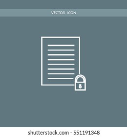 locked document outline icon illustration, can be used for web  and mobile design