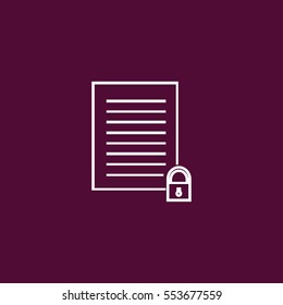 locked document outline icon illustration, can be used for web  and mobile design