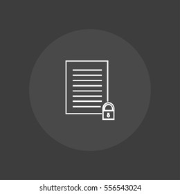 locked document outline icon illustration, can be used for web  and mobile design.