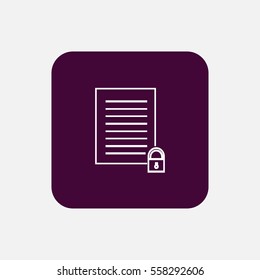 locked document outline icon illustration, can be used for web  and mobile design.
