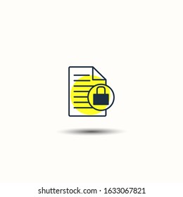 The locked document page icon is locked. Lock, document, file, icon, application, business, button, computer, concept
