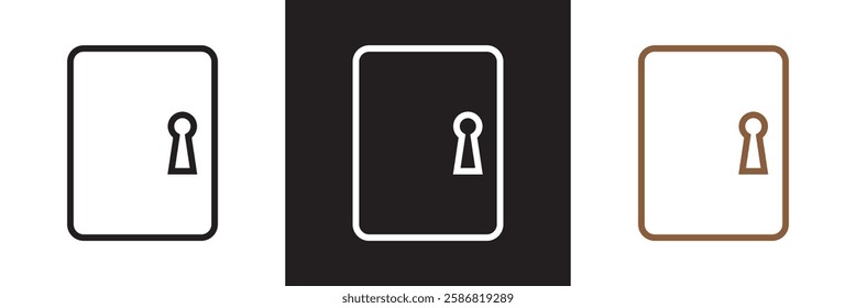 Locked door  icon. isolated on white and black background. Vector illustration. EPS 10