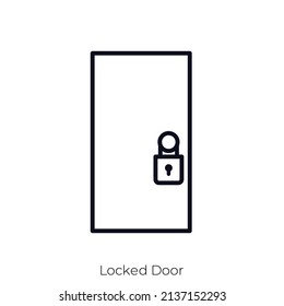 Locked Door icon. Outline style icon design isolated on white background