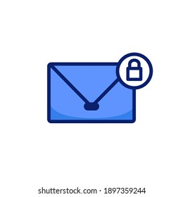 Icono de sobre de correo electrónico bloqueado con símbolo de signo de candado vector