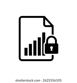 Locked File with Bar Chart Representing Secure Financial Data