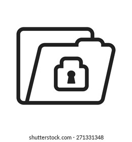 Locked File, Folder, Confidential Icon Vector Image. Can Also Be Used For Banking, Finance, Business. Suitable For Web Apps, Mobile Apps And Print Media.