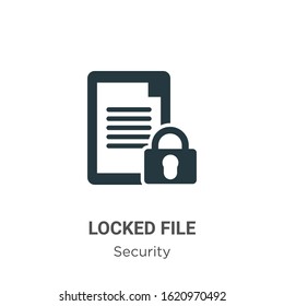 Locked file glyph icon vector on white background. Flat vector locked file icon symbol sign from modern security collection for mobile concept and web apps design.