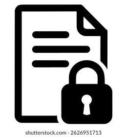 Locked file icon on white background vector
Vector cybersecurity icon