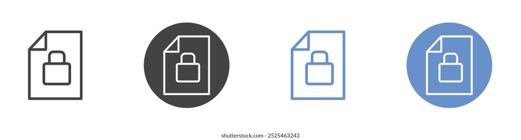 Icono de archivo bloqueado Símbolo de arte de contorno delgado