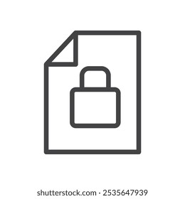 Icono de archivo bloqueado Símbolo de arte de contorno delgado