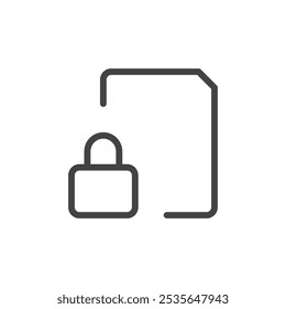 Icono de archivo bloqueado Símbolo de arte de contorno delgado