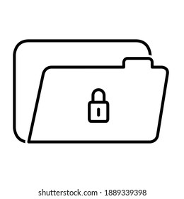 Locked file icon in trendy outline style design. Vector illustration isolated on white background.