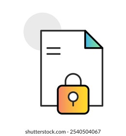 Locked File. Icons Included: File Security, Data Protection, Encryption