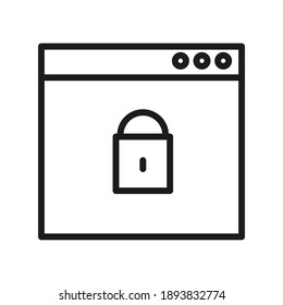 Locked File Outline Vector Icon. For Web And App