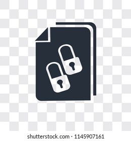 Locked File vector icon isolated on transparent background, Locked File logo concept