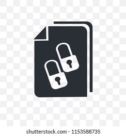 Locked File vector icon isolated on transparent background, Locked File logo concept