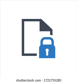 Locked-Datei, Vektorsymbol auf weißem Hintergrund