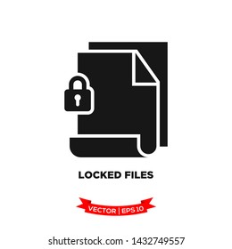 locked file vector icon, secure file icon, padlock icon 