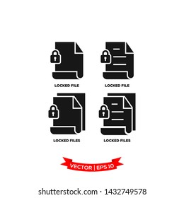 locked file vector icon, secure file icon, padlock icon 