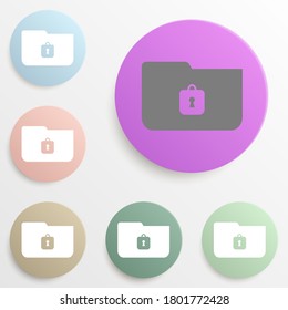 locked folder badge color set. Simple glyph, flat vector of web icons for ui and ux, website or mobile application