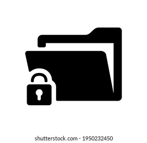 Locked folder ( Confidential, Protection, Secret ) vector icon illustration