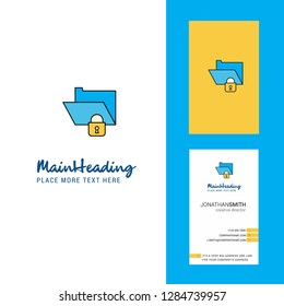 Locked folder Creative Logo and business card. vertical Design Vector