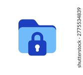Locked Folder Icon Containing secure file, protected data, privacy folder, and encryption icon. Solid icon
