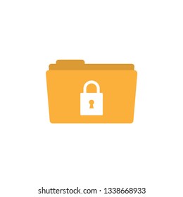 Locked folder icon design template vector isolated illustration