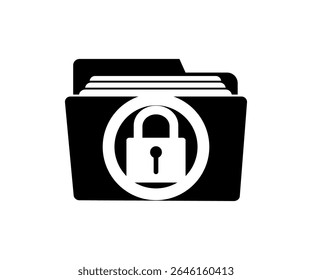 Locked folder icon. File folder security icon. Protected folder symbol vector design and illustration.
