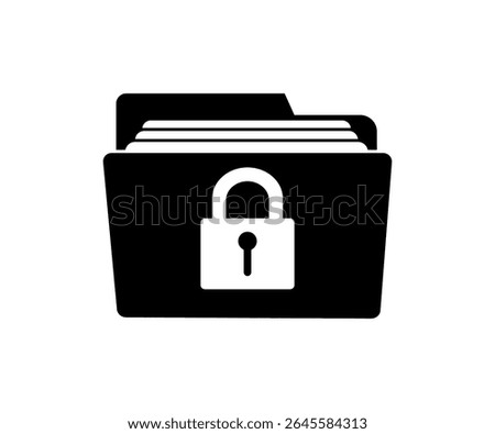 Locked folder icon. File folder security icon. Protected folder symbol vector design and illustration.
