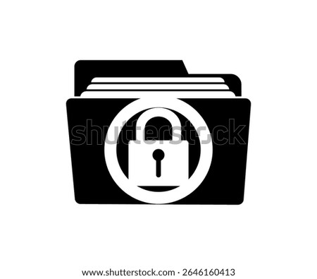 Locked folder icon. File folder security icon. Protected folder symbol vector design and illustration.
