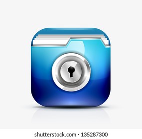 Locked folder icon / folder protection concept. Vector