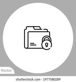 Locked folder icon sign vector,Symbol, logo illustration for web and mobile