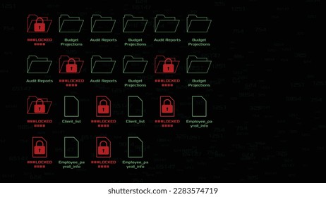 Locked folder interface with copy space. Vector background.